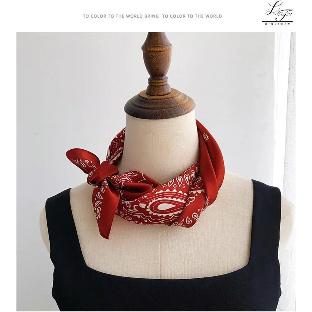 Satin Bandanas Head A13 Red Scarf Women Lightweight Silk Hair Wrap Sleep Scarf